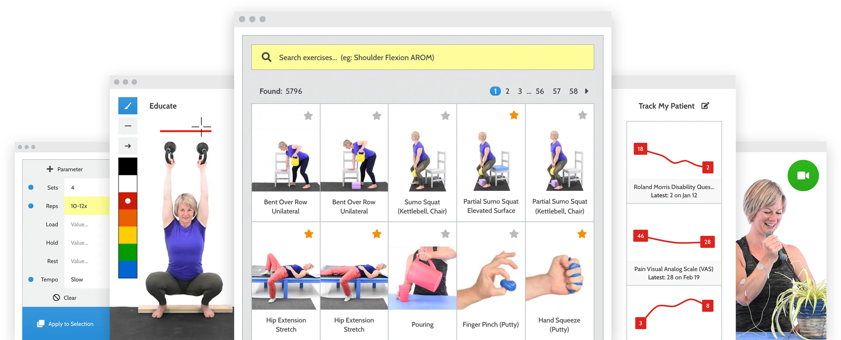 SimpleSet Physical Therapy Exercise Software
